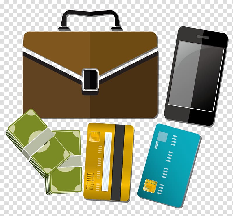 Wallet, cartoon Business Bags Wallet Card transparent background PNG clipart