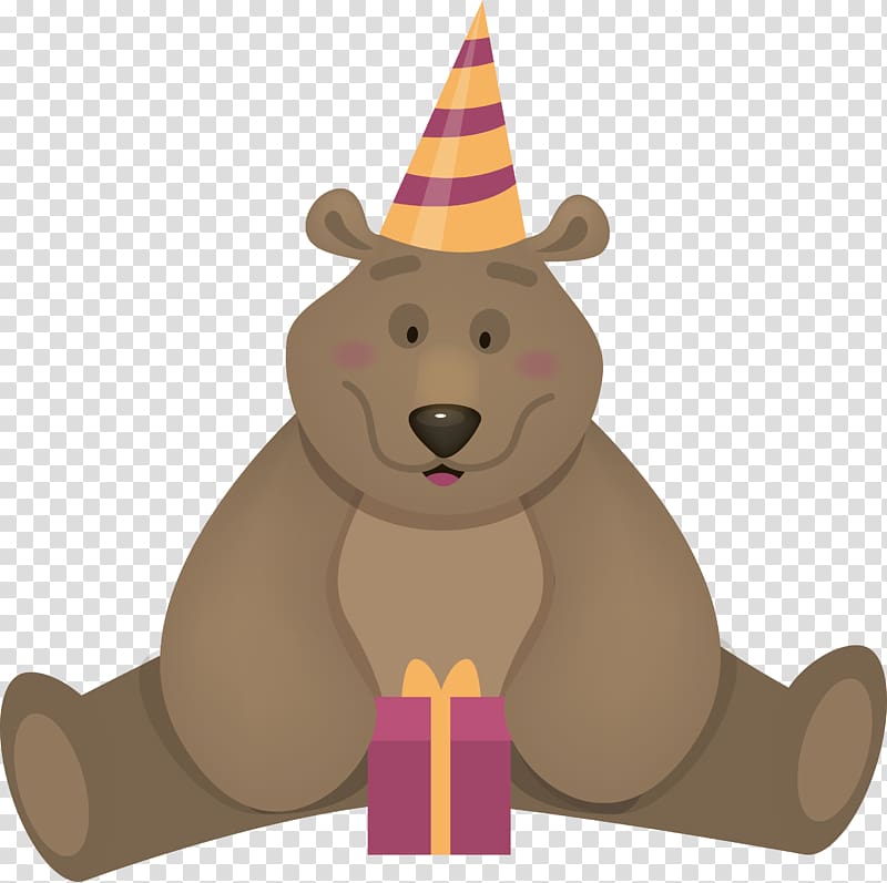 Brown bear Teddy bear Gift, The brown bear who received the gift transparent background PNG clipart