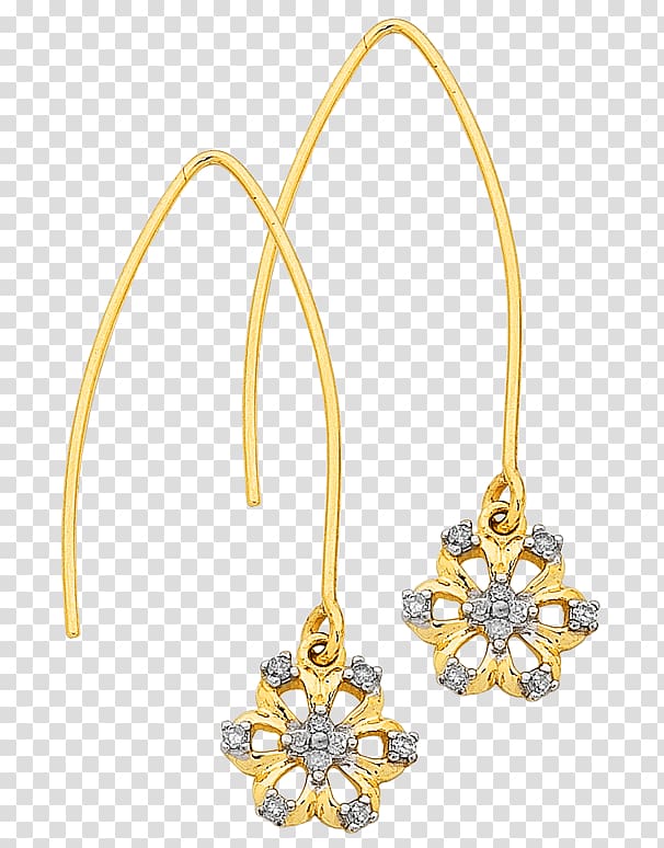 Earring Jewellery Colored gold Necklace, Flowers set transparent background PNG clipart