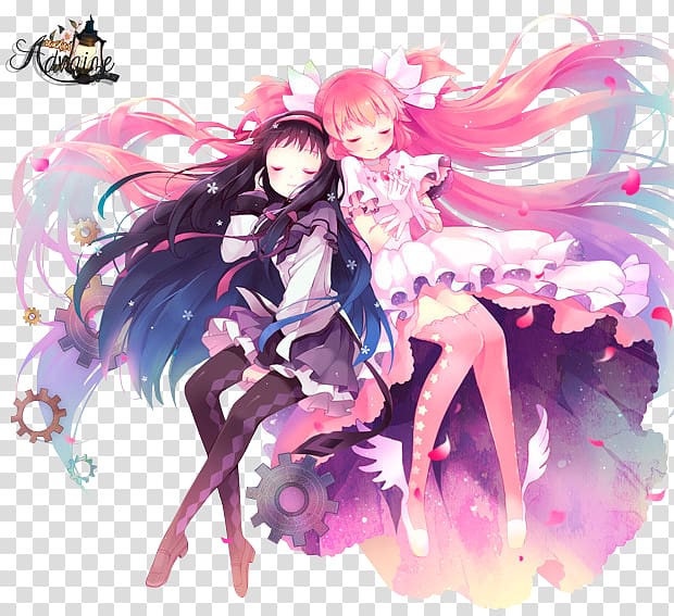 Homura Akemi Madoka Kaname Kyubey Drawing Puella Magi Madoka Magica: The Movie, Anime transparent background PNG clipart