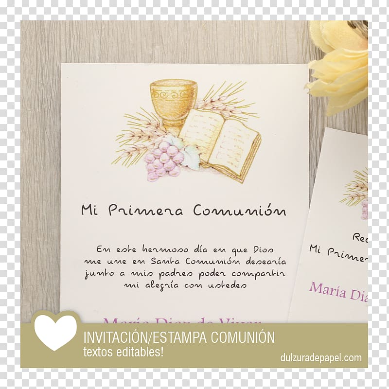 First Communion Eucharist Baptism Wedding invitation, Firts communion transparent background PNG clipart