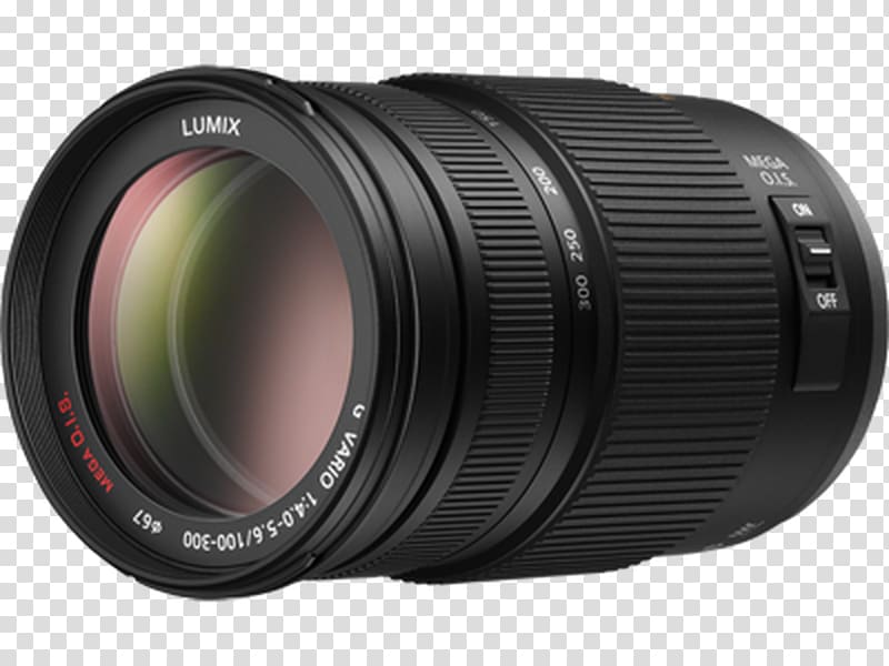 Panasonic Lumix G Vario Tele Zoom 100-300mm F/4.0-5.6 H-FS100300E Camera lens, Micro Four Thirds System transparent background PNG clipart