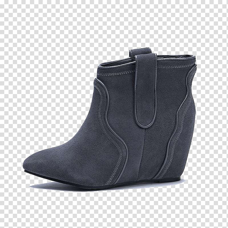 Suede Boot Shoe Walking, Ms. gray and black boots within the higher transparent background PNG clipart
