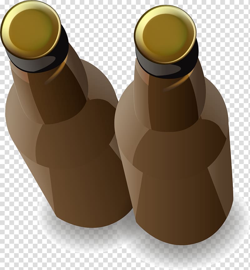 Beer bottle Wine Glass bottle, Two bottles of decorative motifs transparent background PNG clipart