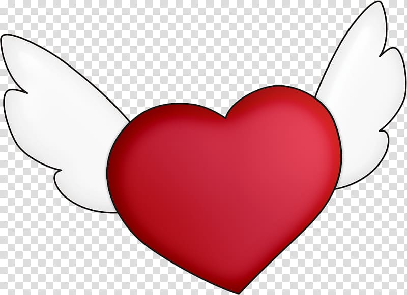 Red Heart Love, Red Love Angel transparent background PNG clipart