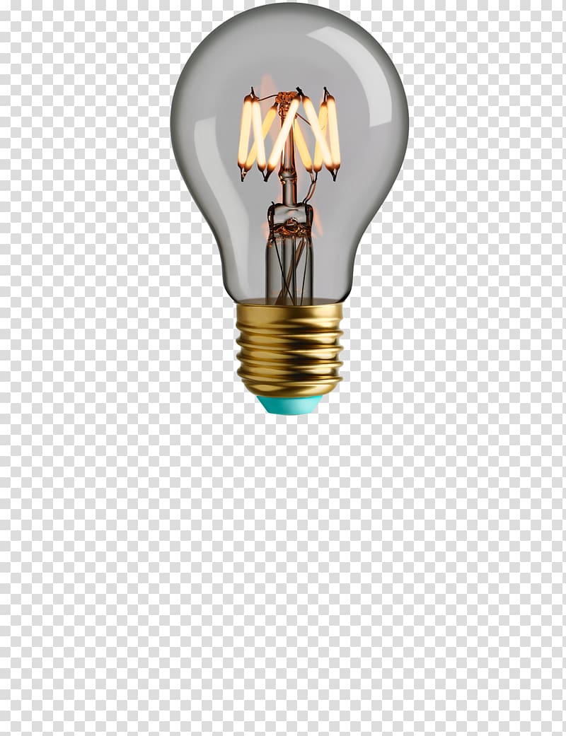 Incandescent light bulb LED lamp Edison screw LED filament, light bulb material transparent background PNG clipart