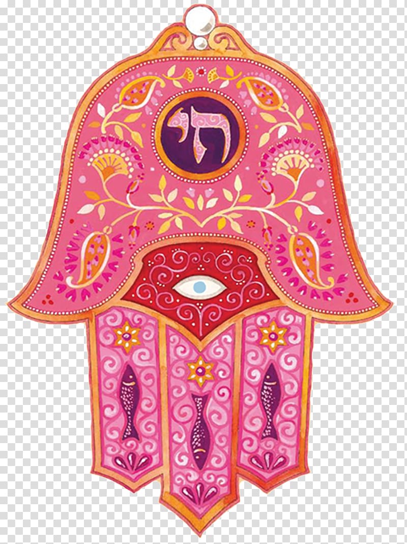 Hamsa Star of David Chai Caspi Cards & Art Red, Hamsa transparent background PNG clipart