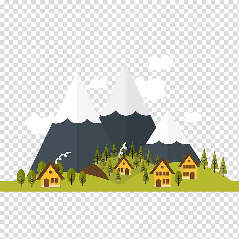 house under mountain , Deep in the mountains transparent background PNG clipart