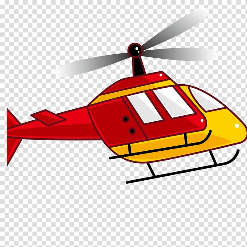 Helicopter rotor Airplane , Cartoon red helicopter transparent