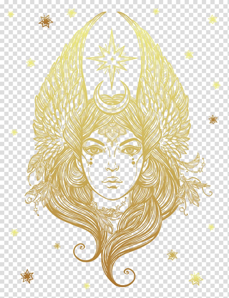 Lilith Drawing Demon Illustration, Golden Goddess illustration transparent background PNG clipart