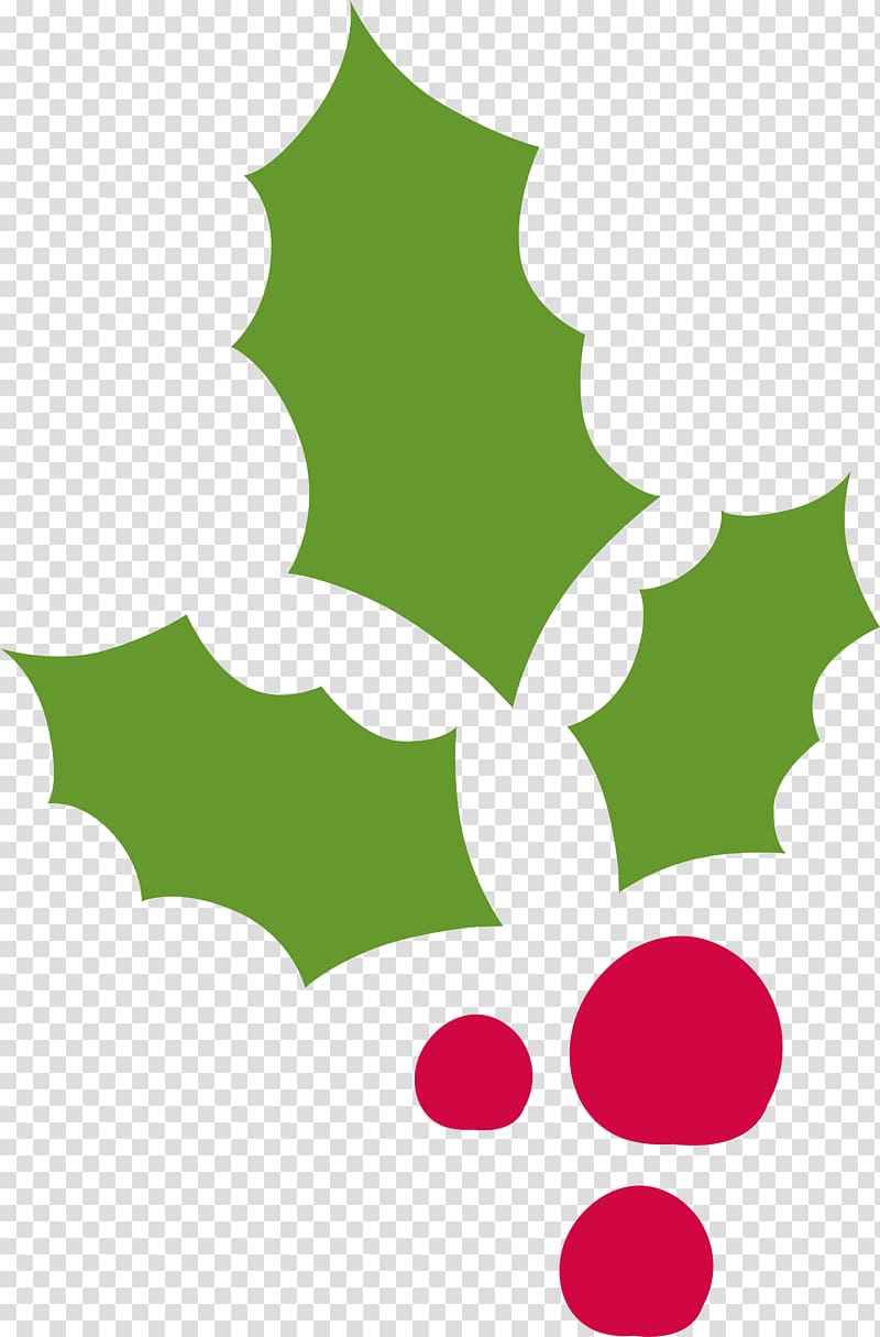 Common holly Christmas decoration, Holly decorations for Christmas transparent background PNG clipart