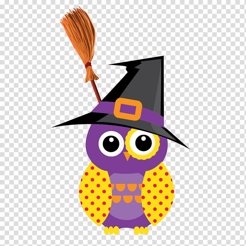 Owl Halloween, A hat owl transparent background PNG clipart