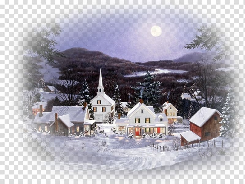 Christmas village Christmas Eve Desktop , christmas transparent background PNG clipart