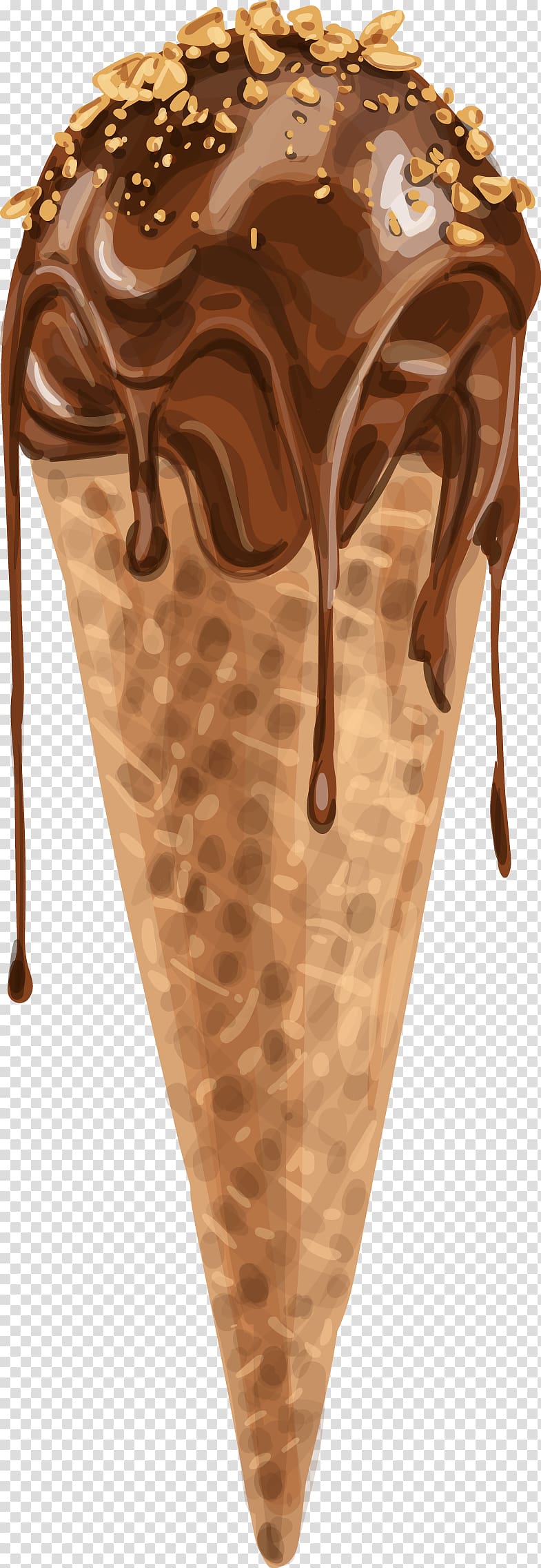 Ice cream Ice pop Doughnut, hand painted chocolate cone transparent background PNG clipart