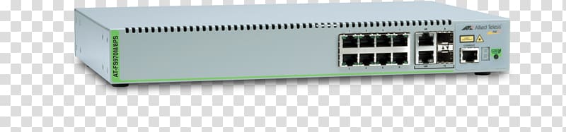 Power over Ethernet Network switch Allied Telesis AT FS970M/8PS-E Switch, 8 ports, Managed, Europe, others transparent background PNG clipart
