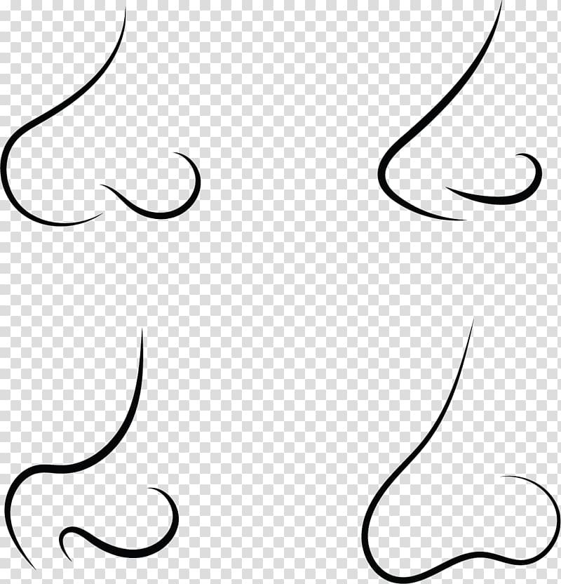Black and white Pattern, Cartoon nose curve transparent background PNG clipart