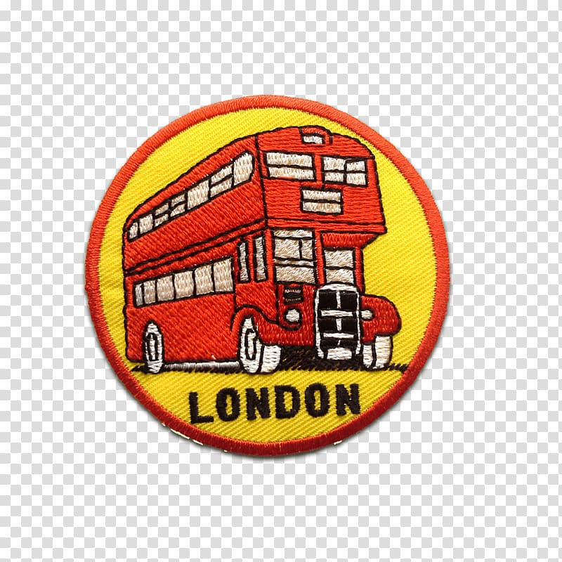 Logo Embroidered patch Text Font, london bus transparent background PNG clipart