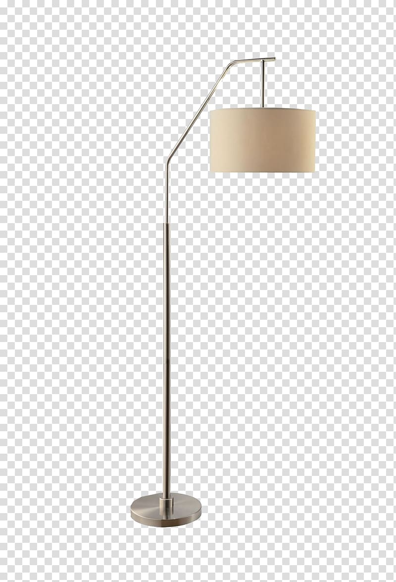 gray floor lamp with drum brown lampshade, Lampe de bureau Light, White minimalist standing lamp transparent background PNG clipart