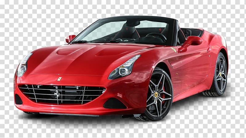 red Ferrari convertible coupe, Sports car Ferrari California Luxury vehicle, Ferrari California Red Car transparent background PNG clipart