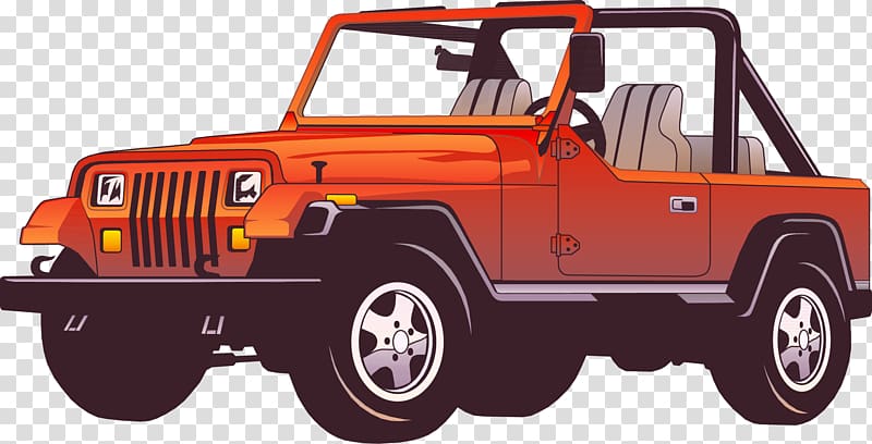 orange Jeep Wrangler illustration, Jeep Wrangler Car Force , Jeep SUVs material transparent background PNG clipart