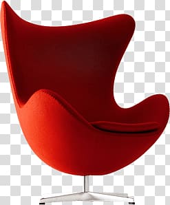 gray metal based red chair, Armchair Red Modern transparent background PNG clipart