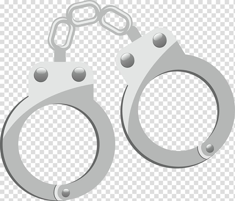 Handcuffs Criminal law Police Lawyer Delict, A pair of handcuffs transparent background PNG clipart