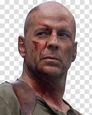 man wearing green and brown top, Die Hard Bruce Willis transparent background PNG clipart