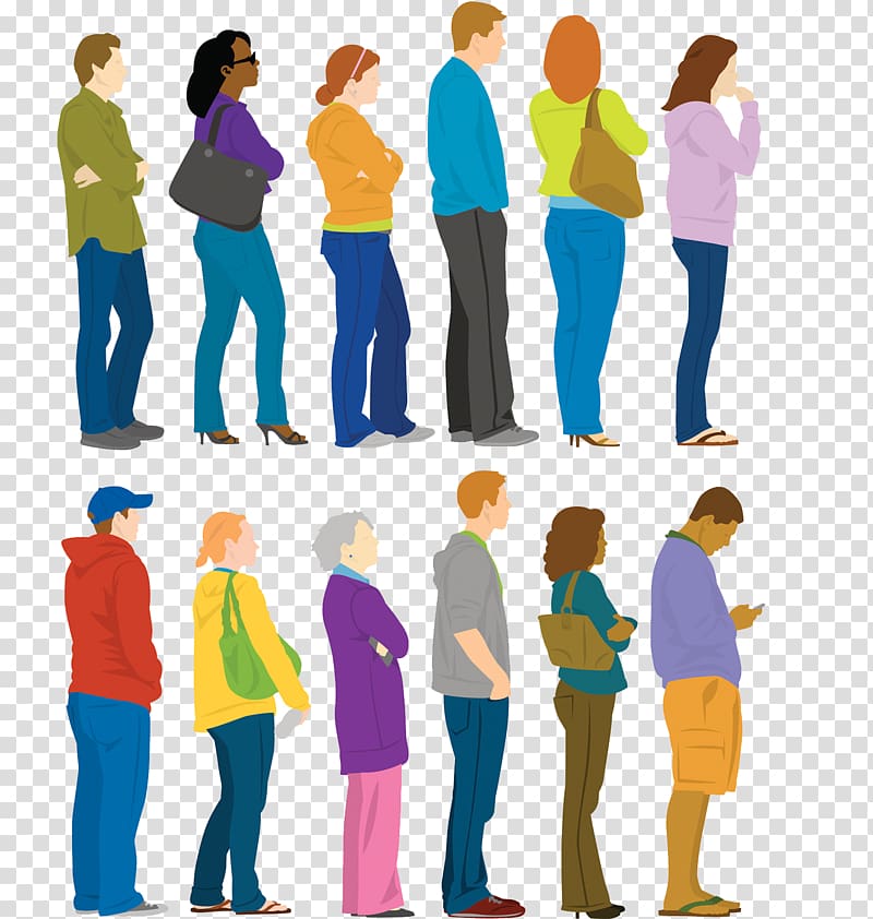 People Illustration, Line up shopping payment transparent background PNG clipart