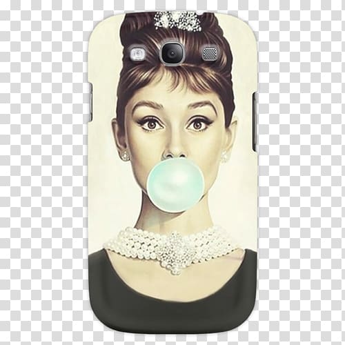Audrey Hepburn Breakfast at Tiffany\'s Chewing gum Bubble gum Art, chewing gum transparent background PNG clipart