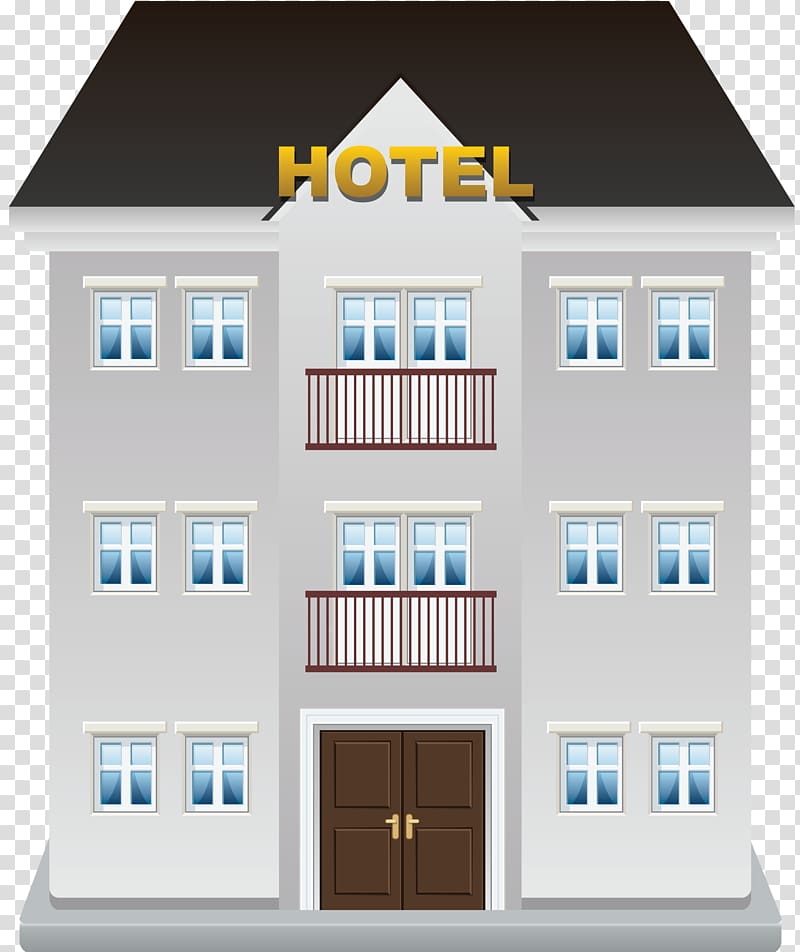gray Hotel building illustration, Hotel Animation, Hotel building transparent background PNG clipart