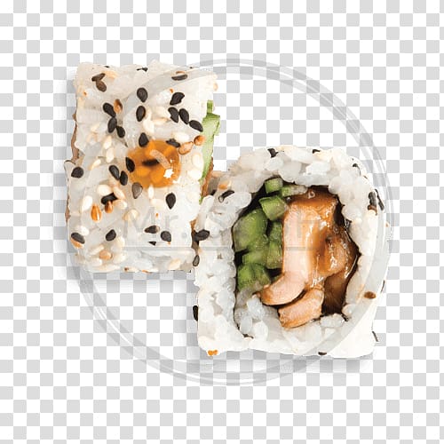 California roll Yakitori Sushi Vegetarian cuisine Gimbap, sushi transparent background PNG clipart