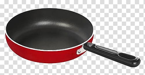 round red frying pan, Red Cooking Pan transparent background PNG clipart