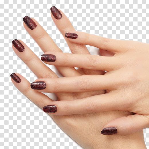 Nail polish Manicure Nail art, Dark red nail transparent background PNG clipart