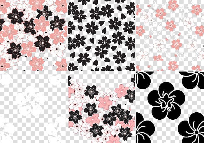 multicolored floral collage , Cherry blossom Flower Pattern, Sakura flower pattern pack transparent background PNG clipart