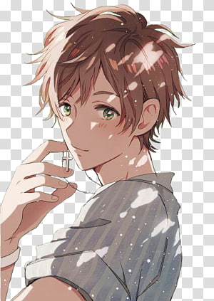 Anime drawing  cute anime boy with brown hair and brown eyes