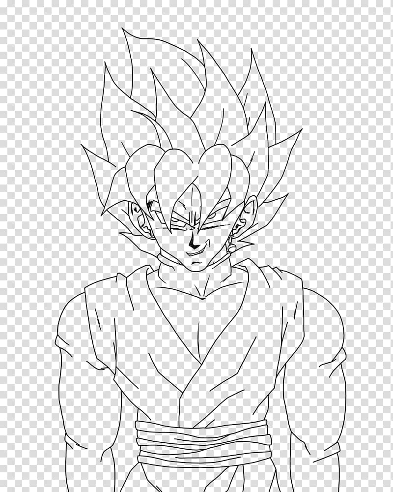 Line art Goku Black Chi-Chi Drawing, goku transparent background PNG clipart