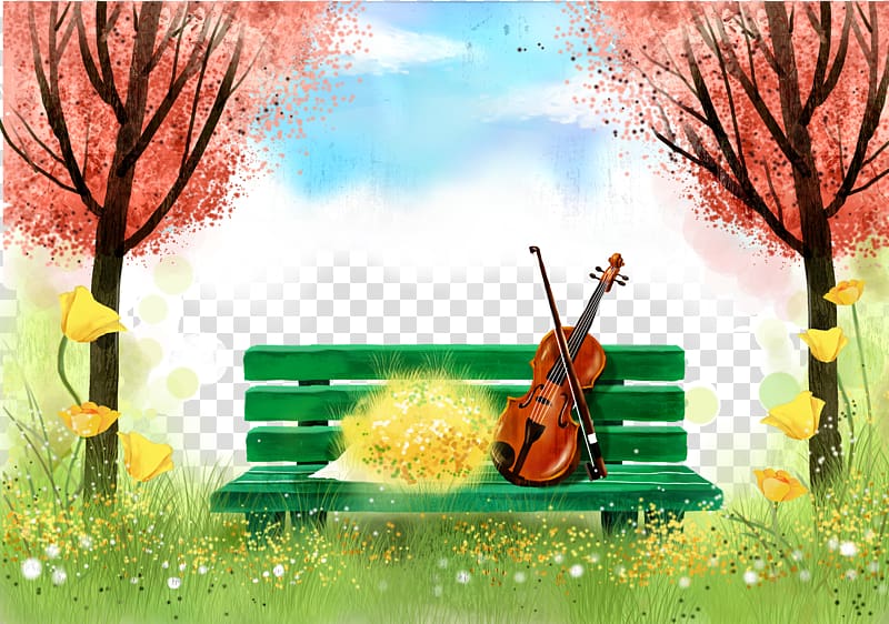 Snow White Mural Interior Design Services Bedroom , Forest violin creative background transparent background PNG clipart