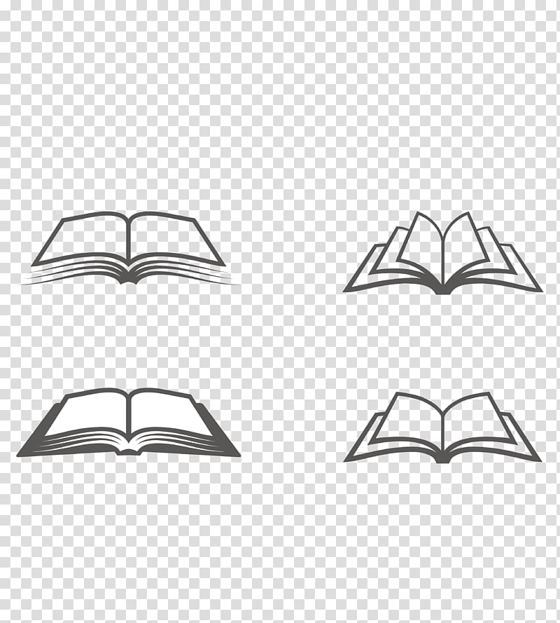 four opened books, Book Icon, material open book transparent background PNG clipart