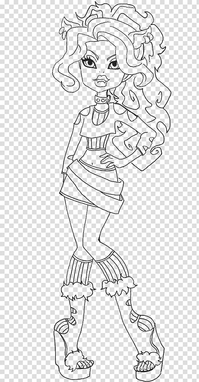 Monster High Clawdeen Wolf Doll Monster High Clawdeen Wolf Doll Colouring Pages Coloring book, monster high frankie transparent background PNG clipart