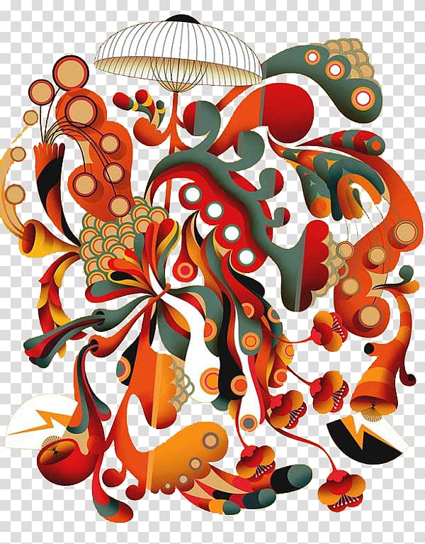 Illustrator Roya Hamburger Digital Art Graphic design Artist Illustration, Orange pattern transparent background PNG clipart