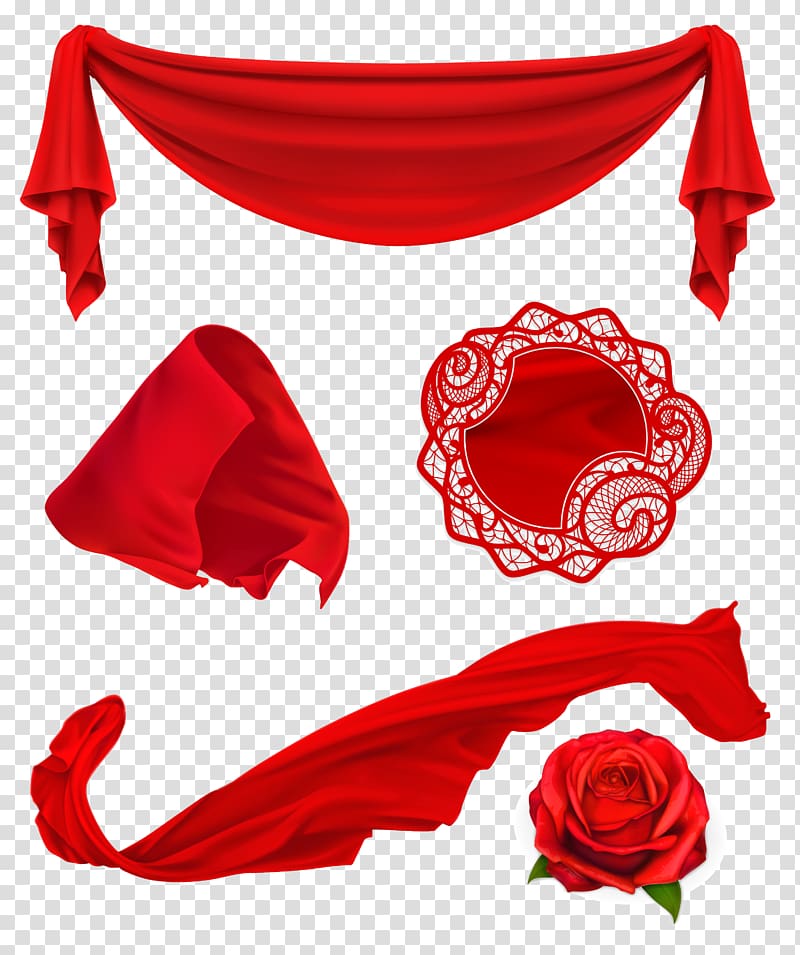 Textile Red illustration Illustration, ribbon transparent background PNG clipart