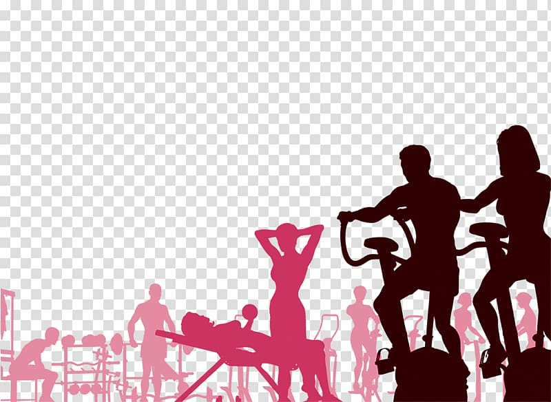 silhouette of person, Fitness centre Free content , Fitness silhouette figures transparent background PNG clipart