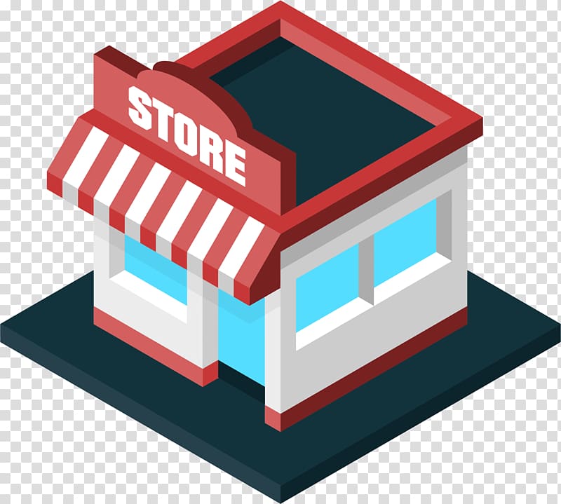Isometric projection Shopping Building, store transparent background PNG clipart
