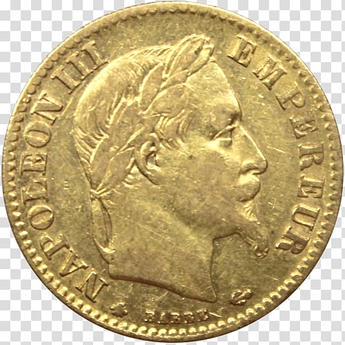 Napoléon Gold coin Franc, Coin transparent background PNG clipart