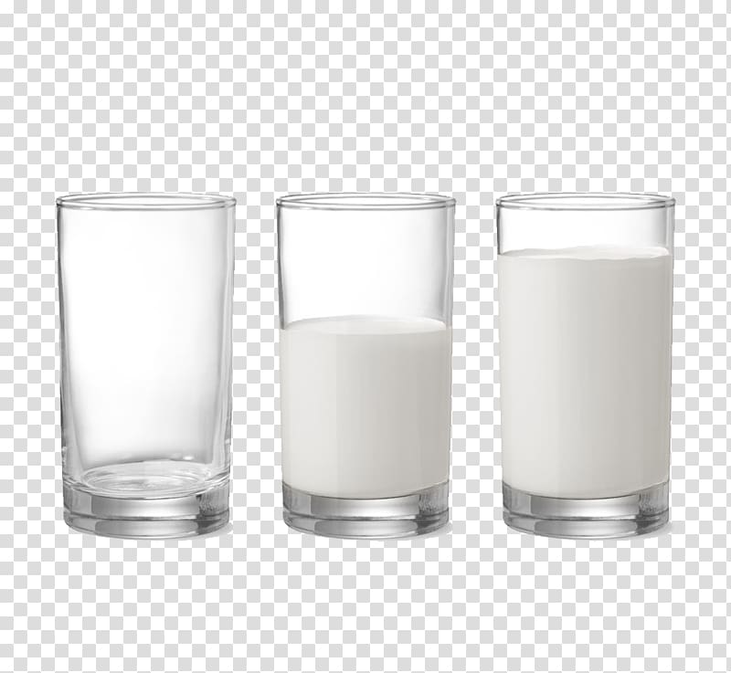 Milkshake Latte macchiato Glass Cup, Three glasses of milk transparent background PNG clipart