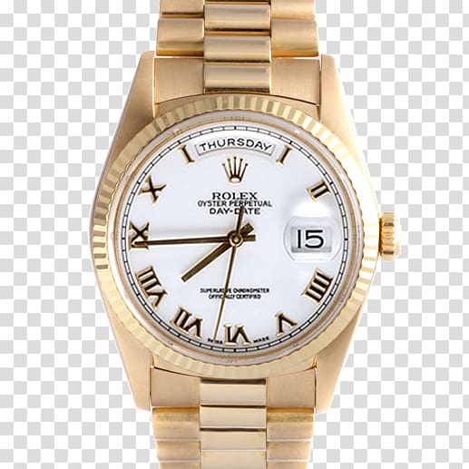 Platinum Gold Watch Rolex Day-Date, gold transparent background PNG clipart