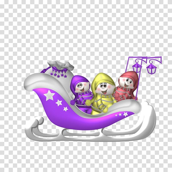 Ded Moroz Santa Claus Reindeer Sled, Snowman on the sleigh transparent background PNG clipart