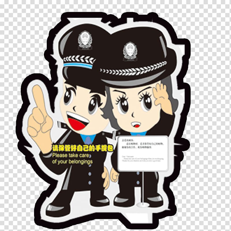 Police officer Cartoon Character, Couple policeman transparent background PNG clipart
