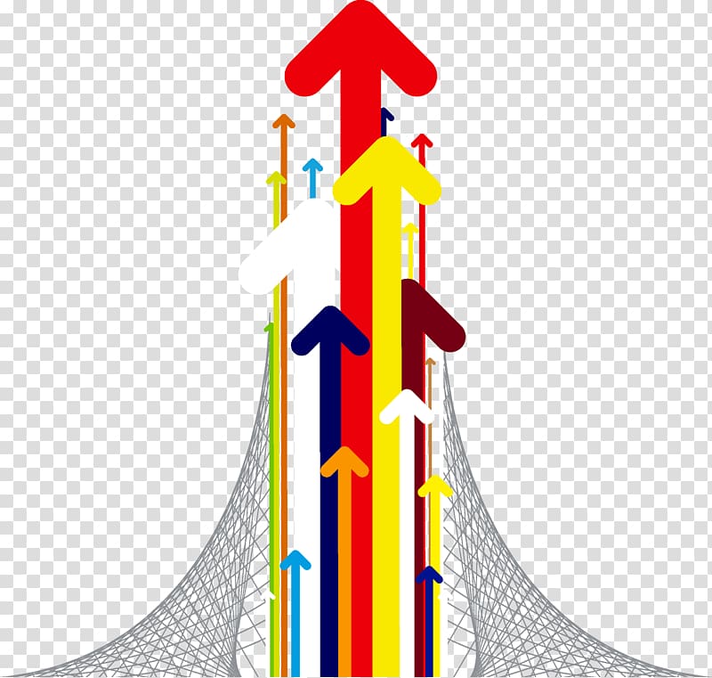 Curve Euclidean Arrow, Colorful arrow transparent background PNG clipart