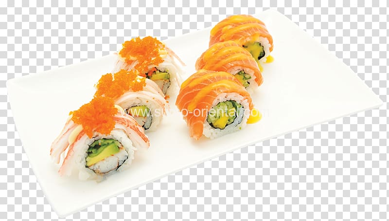 California roll Sashimi Smoked salmon Gimbap Canapé, California Roll transparent background PNG clipart